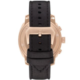 Emporio Armani Ruggero Rose Gold Dial Black Leather Strap Watch for Men - AR6087