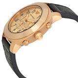 Emporio Armani Ruggero Rose Gold Dial Black Leather Strap Watch for Men - AR6087