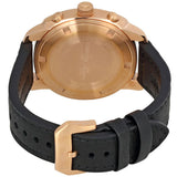 Emporio Armani Ruggero Rose Gold Dial Black Leather Strap Watch for Men - AR6087
