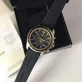 Emporio Armani Sigma Chronograph lack Dial Black Rubber Strap Watch For Men - AR80003