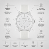 Lacoste 12.12 Silver Dial White Silicone Strap Watch for Men - 2011240