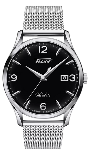 Tissot Heritage Visodate Black Dial Silver Steel Strap Watch - T118.410.11.057.00