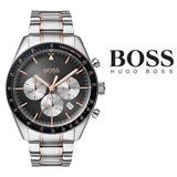 Hugo Boss Trophy Chronograph Grey Dial Two Tone Steel Strap Watch for Men - 1513634