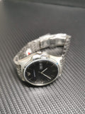 Emporio Armani Zeta Black Dial Silver Steel Strap Watch for Men - AR1977