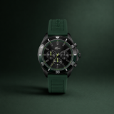 Lacoste Tiebreaker Black Dial Green Silicon Strap Watch for Men - 2011153
