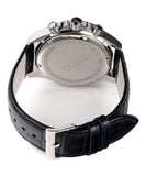 Hugo Boss Ikon Chronograph Black Dial Black Leather Strap Watch for Men - 1513178