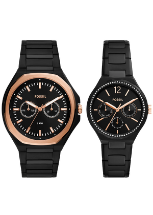 Fossil Evanston Black Dial Black Steel Strap Watch for Unisex - BQ2645