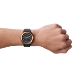 Fossil Evanston Black Dial Black Steel Strap Watch for Unisex - BQ2645