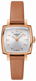 Tissot T-Lady Silver Dial Brown Leather Strap Watch for Women - T058.109.36.031.02