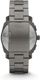 Fossil Machine Chronograph Black Dial Grey Steel Strap Watch for Men - FS4662