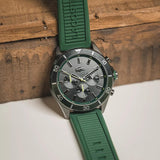 Lacoste Tiebreaker Black Dial Green Silicon Strap Watch for Men - 2011153