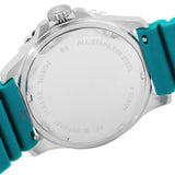 Fossil GMT Green Dial Blue Silicon Strap Watch for Men - FS5992