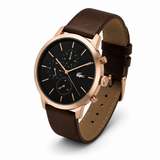 Lacoste Replay Black Dial Brown Leather Strap Watch for Men - 2011257