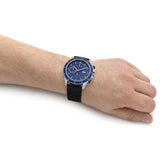 Lacoste Neoheritage Blue Dial Black Silicone Strap Watch for Men - 2011252