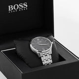 Hugo Boss Oxygen Chronograph Grey Dial Silver Steel Strap Watch for Men - 1513596