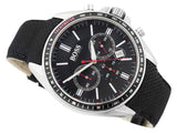 Hugo Boss Driver Chronograph Black Dial Black Leather Strap Watch for Men -1513087