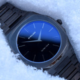 D1 Milano Ultra Thin Blue Dial Gray Steel Strap Watch for Men - D1-UTBJ12