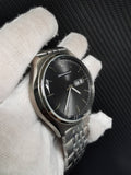Emporio Armani Zeta Black Dial Silver Steel Strap Watch for Men - AR1977