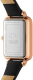 Daniel Wellington Quadro Sheffield Black Dial Black Leather Strap Watch For Women - DW00100435