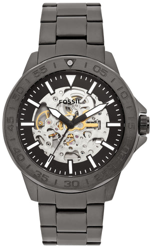 Fossil Bannon Black Dial Gray Steel Strap Watch for Men - BQ2678