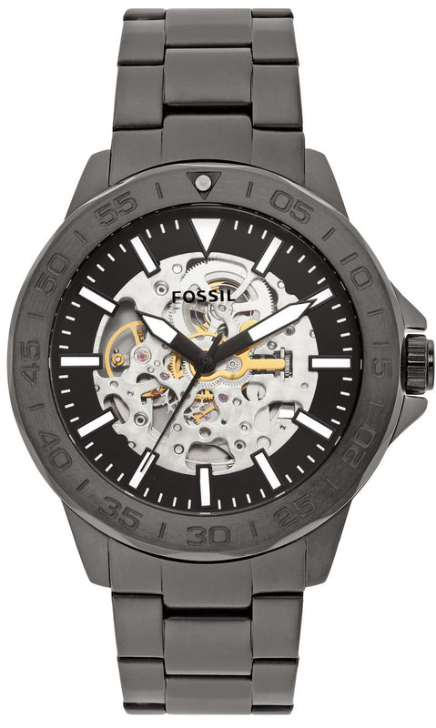 Fossil Bannon Black Dial Gray Steel Strap Watch for Men - BQ2678