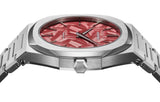 D1 Milano Ultra Thin Barn Red Dial Silver Steel Strap Watch for Men - D1-UTBJ33