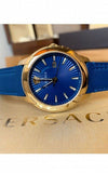 Versace V-Urban Quartz Blue Dial Blue Leather Strap Watch for Men - VELQ00319