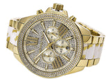 Michael Kors Wren Chronograph Diamonds Gold Dial Two Tone Steel Strap Watch for Women - MK6157