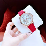 Michael Kors Pilot White Dial Rose Red Silicone Strap Watch for Women - MKO1005
