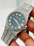 Michael Kors Channing Diamonds Black Dial Silver Steel Strap Watch for Women - MK6089