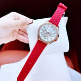 Michael Kors Pilot White Dial Rose Red Silicone Strap Watch for Women - MKO1005