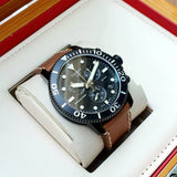Tissot Seastar Black Dial Brown Leather Strap Watch for Men - T120.417.36.051.00