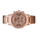 Emporio Armani Classic Chronograph Rose Gold Dial Rose Gold Steel Strap Watch For Men - AR2452