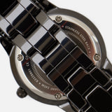 Daniel Wellington Iconic Link Ceramic Black Dial Black Steel Strap Watch For Women - DW00100414