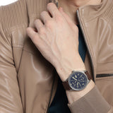 Lacoste Continental Blue Dial Brown Leather Strap Watch for Men - 2011040