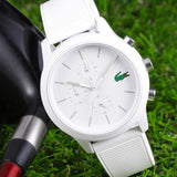 Lacoste 12.12 White Dial White Silicon Strap Watch for Men - 2010974