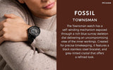 Fossil Townsman Clear Dial Black Steel Strap Watch for Men - ME3269