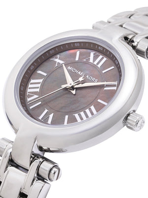 Michael Kors Laney Brown Dial Silver Steel Strap Watch for Women - MK4894