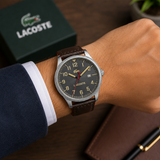 Lacoste Continental Gray Dial 2 Tone Leather Strap Watch for Men - 2011020