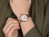 Emporio Armani Arianna Mother of Pearl Dial Gold Steel Strap Watch For Women - AR11198