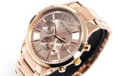 Emporio Armani Classic Chronograph Rose Gold Dial Rose Gold Steel Strap Watch For Men - AR2452