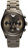 Emporio Armani Sportivo Chronograph Brown Dial Brown Steel Strap Watch For Men - AR5950