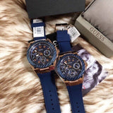 Guess Zena Blue Dial Blue Silicone Strap Watch For Women - W1049L2