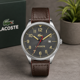 Lacoste Continental Gray Dial 2 Tone Leather Strap Watch for Men - 2011020
