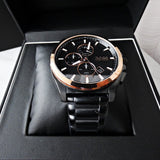 Hugo Boss Grandmaster Chronograph Black Dial Black Steel Strap Watch for Men - 1513885