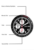 Fossil Sport Tourer Chronograph Black Dial Silver Steel Strap Watch for Men - FS6045
