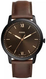 Fossil Minimalist Brown Dial Brown Leather Strap Watch for Men - FS5551