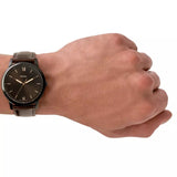 Fossil Minimalist Brown Dial Brown Leather Strap Watch for Men - FS5551