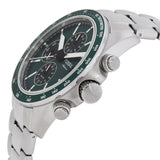 Fossil Autocross Green Dial Silver Steel Strap Watch for Men - BQ2878