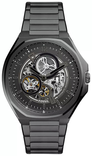Fossil Evanston Black Dial Black Steel Strap Watch for Men - BQ2621